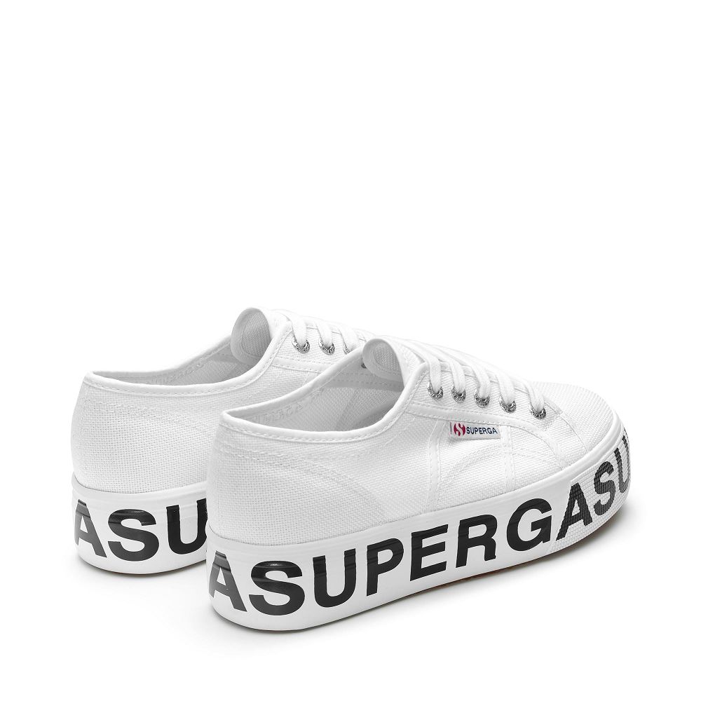 Superga 2790 Cotw Outsole Lettering White Platform Sneakers - Women's Sneakers USA | US4809072